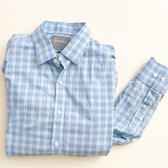Bonobos Slim Fit Lightweight Cotton Check Button Down Shirt Men’s Size Medium - Picture 1 of 6